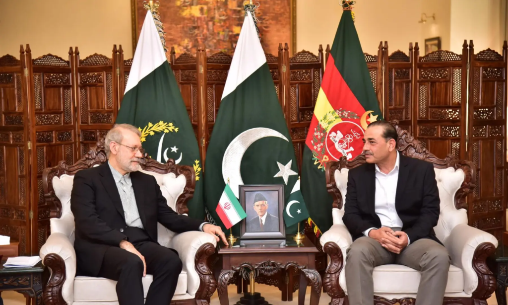 Chief of Army Staff (COAS) Field Marshal Asim Munir meets with Ali Ardeshir Larijani, the secretary of Iran’s Supreme National Secu­ri­­ty Council at GHQ on Nov 26, 2025.